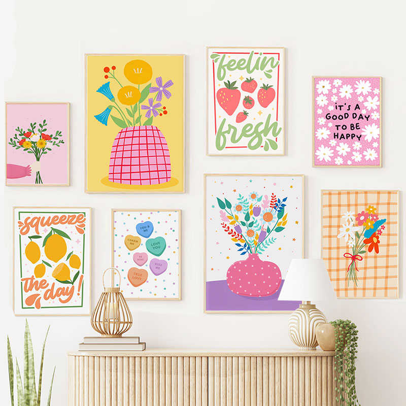 Florist Supply Vases - Boho Vazo Çiçekler Yaprak Limon Meyve
